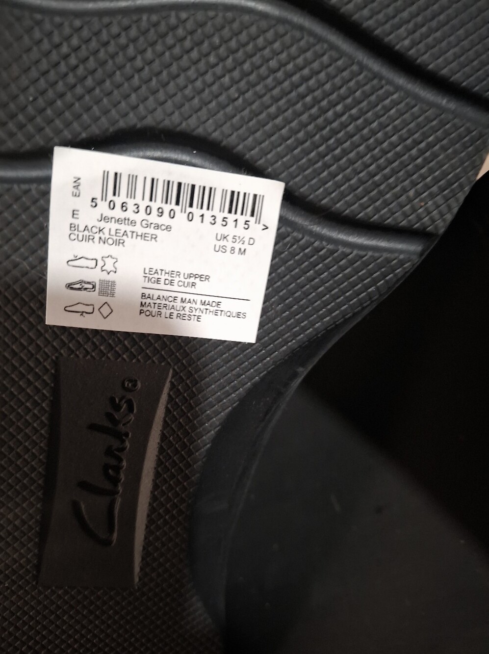 Clarks Black Leather Slip-On Shoes